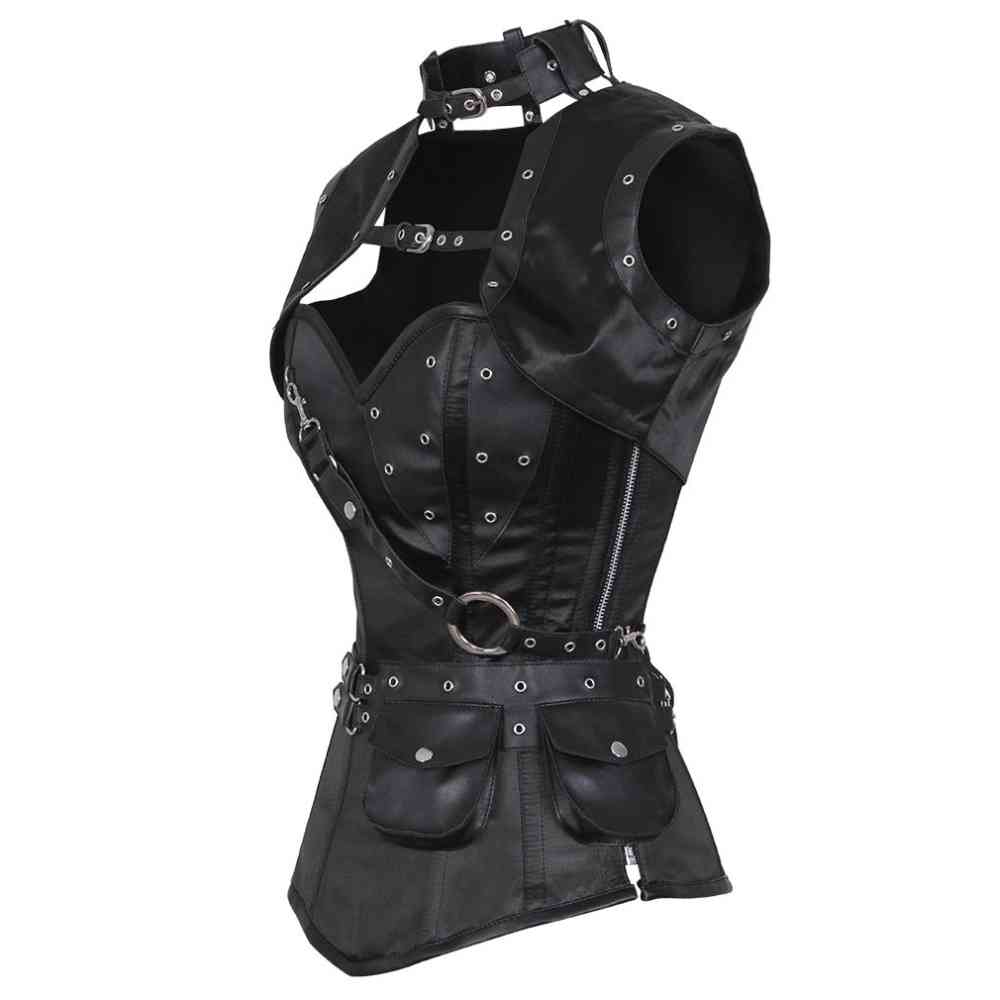 Attitude Corsets - Tora Overbust korset - Zwart